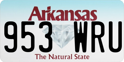 AR license plate 953WRU