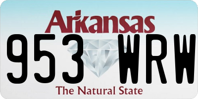 AR license plate 953WRW