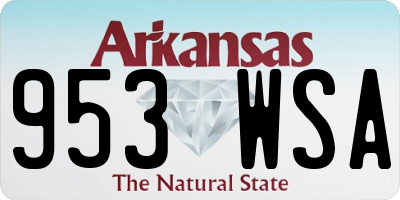 AR license plate 953WSA