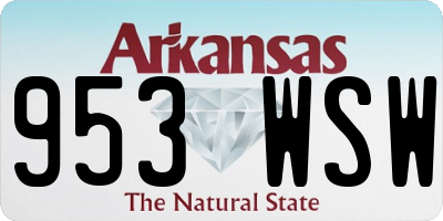 AR license plate 953WSW