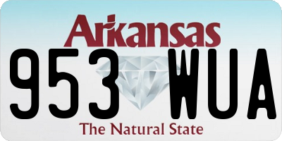AR license plate 953WUA