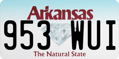 AR license plate 953WUI