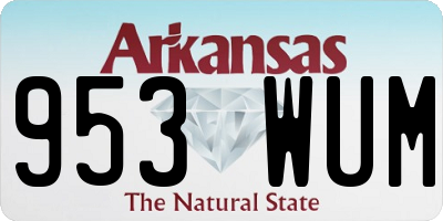 AR license plate 953WUM