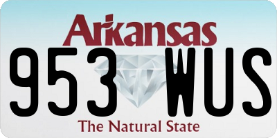 AR license plate 953WUS