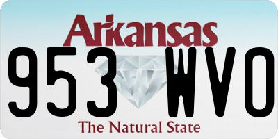 AR license plate 953WVO