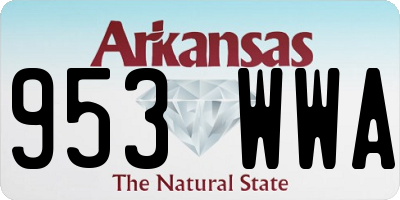AR license plate 953WWA