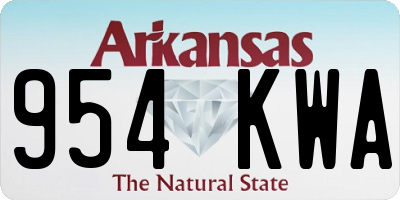 AR license plate 954KWA