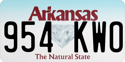 AR license plate 954KWO