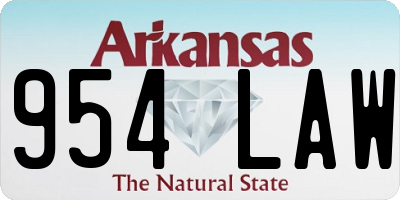 AR license plate 954LAW