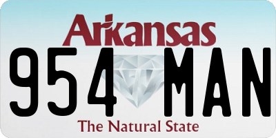 AR license plate 954MAN