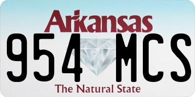 AR license plate 954MCS