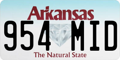 AR license plate 954MID