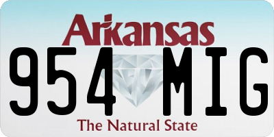 AR license plate 954MIG