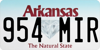 AR license plate 954MIR