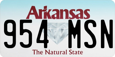 AR license plate 954MSN