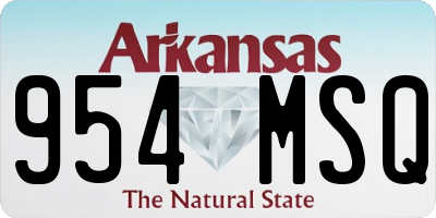 AR license plate 954MSQ