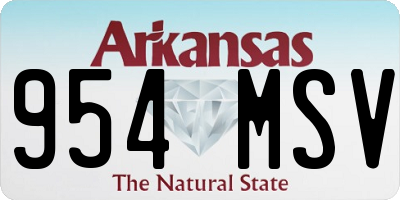 AR license plate 954MSV