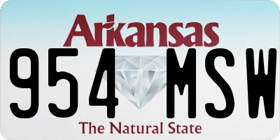 AR license plate 954MSW