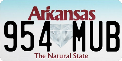AR license plate 954MUB