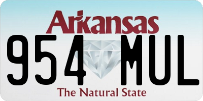 AR license plate 954MUL