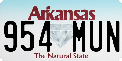 AR license plate 954MUN