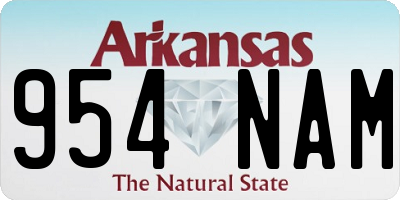 AR license plate 954NAM