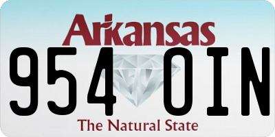 AR license plate 954OIN