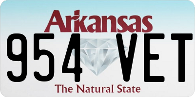 AR license plate 954VET