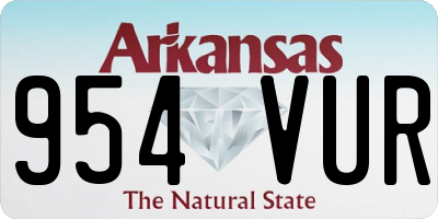 AR license plate 954VUR