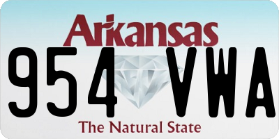 AR license plate 954VWA