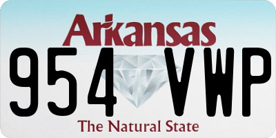 AR license plate 954VWP