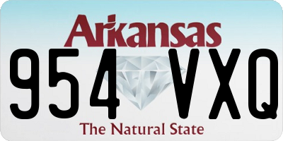 AR license plate 954VXQ