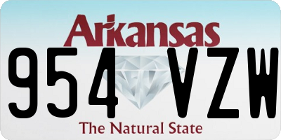 AR license plate 954VZW