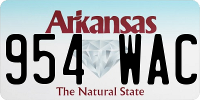AR license plate 954WAC
