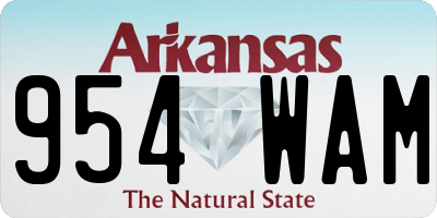 AR license plate 954WAM