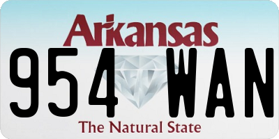 AR license plate 954WAN