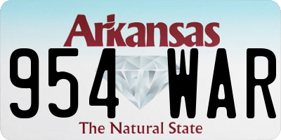 AR license plate 954WAR
