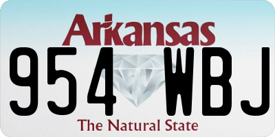AR license plate 954WBJ
