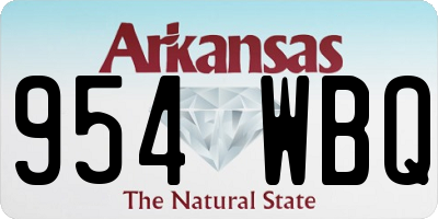 AR license plate 954WBQ