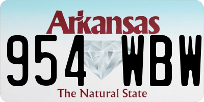 AR license plate 954WBW