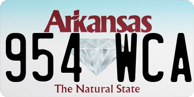 AR license plate 954WCA