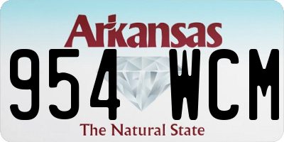 AR license plate 954WCM