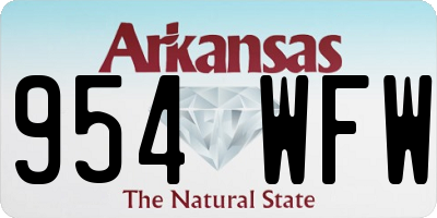 AR license plate 954WFW