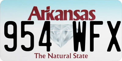 AR license plate 954WFX