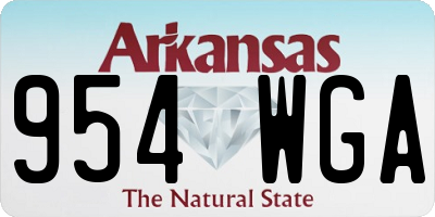 AR license plate 954WGA