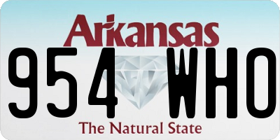 AR license plate 954WHO