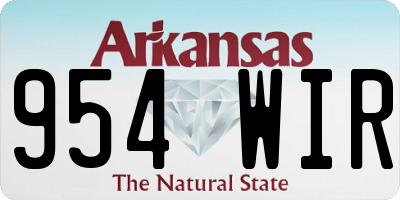 AR license plate 954WIR