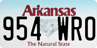 AR license plate 954WRO