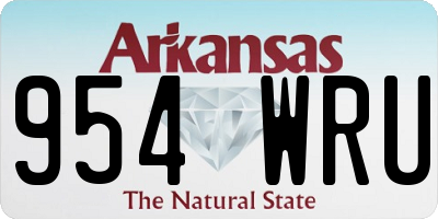 AR license plate 954WRU