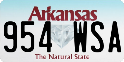 AR license plate 954WSA